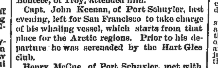 Captain Keenan leaves for SF