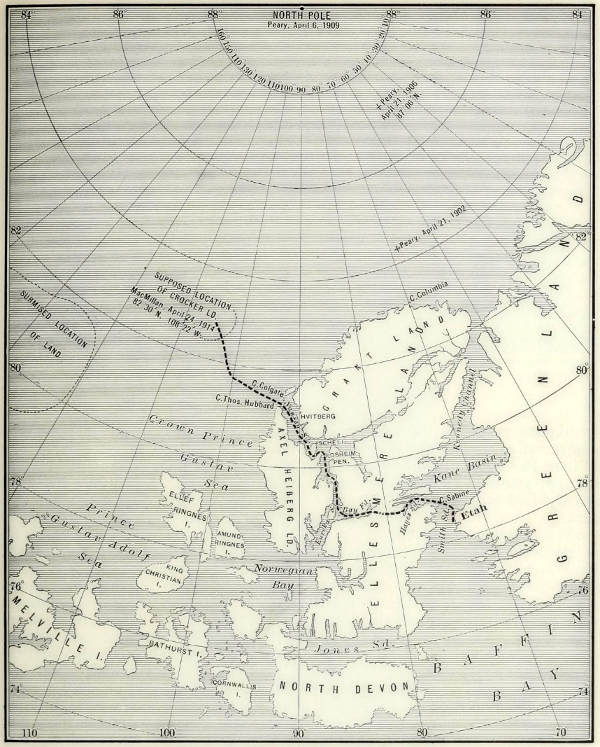 Map of the Crocker Land Expedition